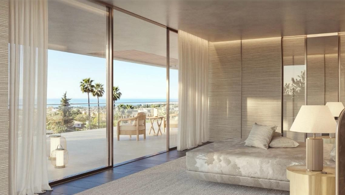 Armani Residences bedroom with sea view