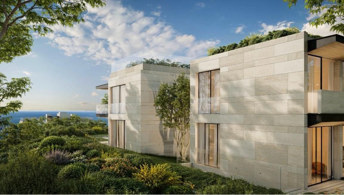 Armani Residences stone facade with sea views